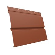 Металлический софит Квадро брус без перфорации 0,5 PurLite Matt с пленкой RAL 8004 терракота