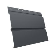 Металлический софит Квадро брус без перфорации 0,5 Rooftop Бархат с пленкой RAL 7024 мокрый асфальт