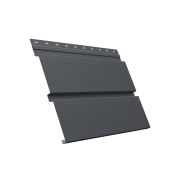 Металлический софит Квадро брус с перфорацией 0,5 GreenСoat Pural с пленкой RR 23 темно-серый (RAL 7024 мокрый асфальт)