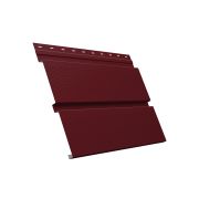 Металлический софит Квадро брус с перфорацией 0,5 PurLite Matt с пленкой RAL 3005 красное вино