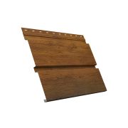 Металлический софит Квадро брус с перфорацией 0,45 Print Elite с пленкой Golden Wood TwinColor