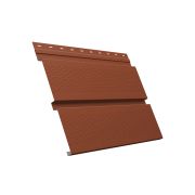 Металлический софит Квадро брус с перфорацией 0,5 Satin с пленкой RAL 8004 терракота