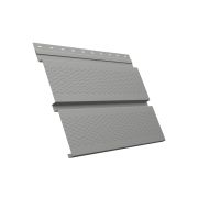 Металлический софит Квадро брус с перфорацией 0,5 Satin с пленкой RAL 9006 бело-алюминиевый
