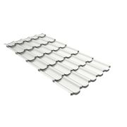 Металлочерепица квинта плюс Grand Line c 3D резом 0,45 Drap RAL 9003 сигнальный белый