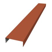 Декоративная накладка прямая для горизонтального монтажа штакетника 0,45 Drap RAL 8004 терракота