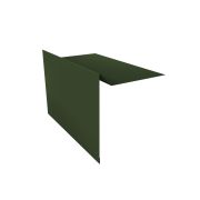 Планка ветровая для мягкой кровли 130х25х100 0,5 GreenCoat Pural BT, matt RR 11 темно-зеленый (RAL 6020 хромовая зелень) (3м)