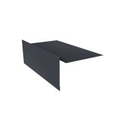 Планка ветровая для мягкой кровли 100х20х100 0,5 Satin с пленкой RAL 7024 мокрый асфальт (3м)